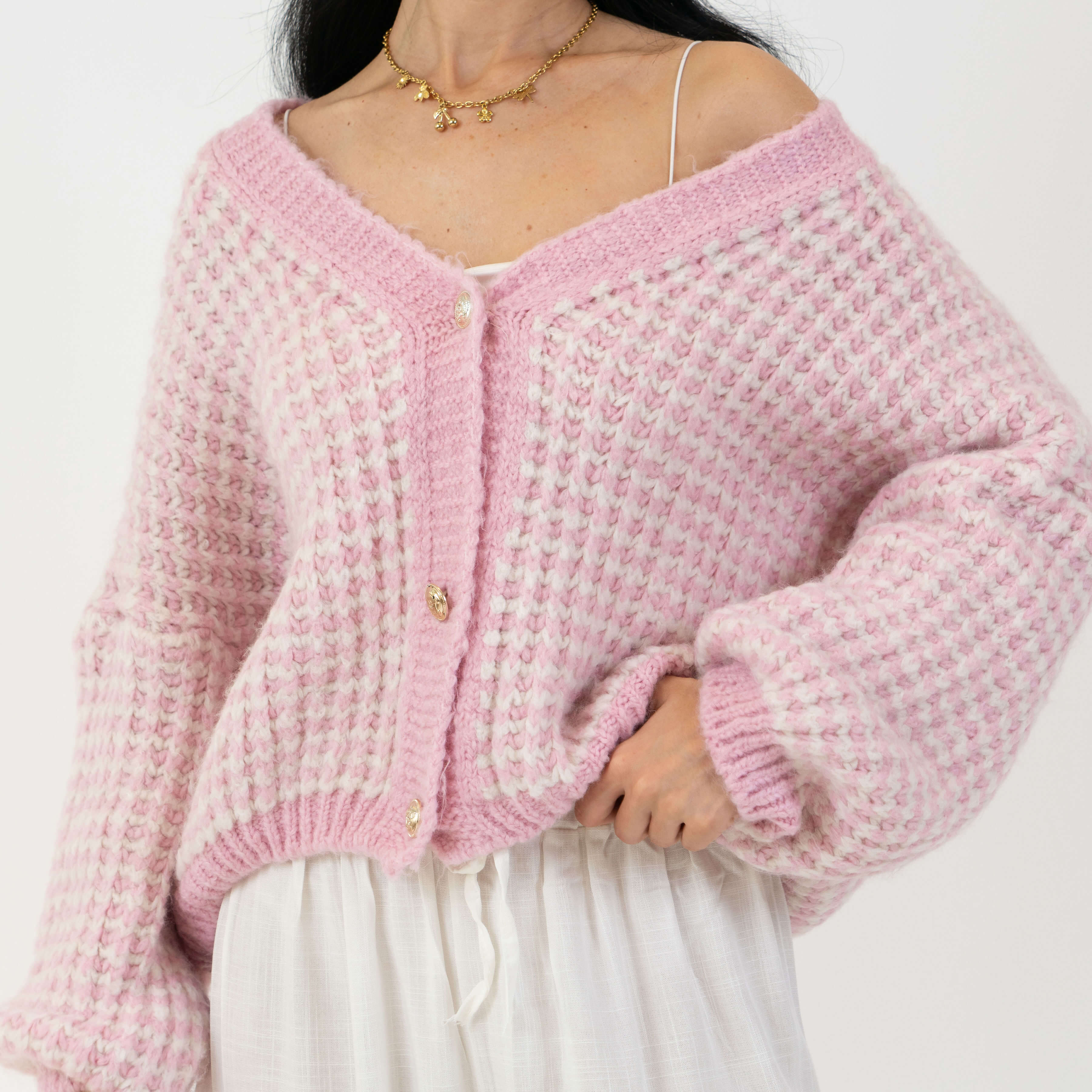 Oversize Waffelstrick Cardigan - Image 6