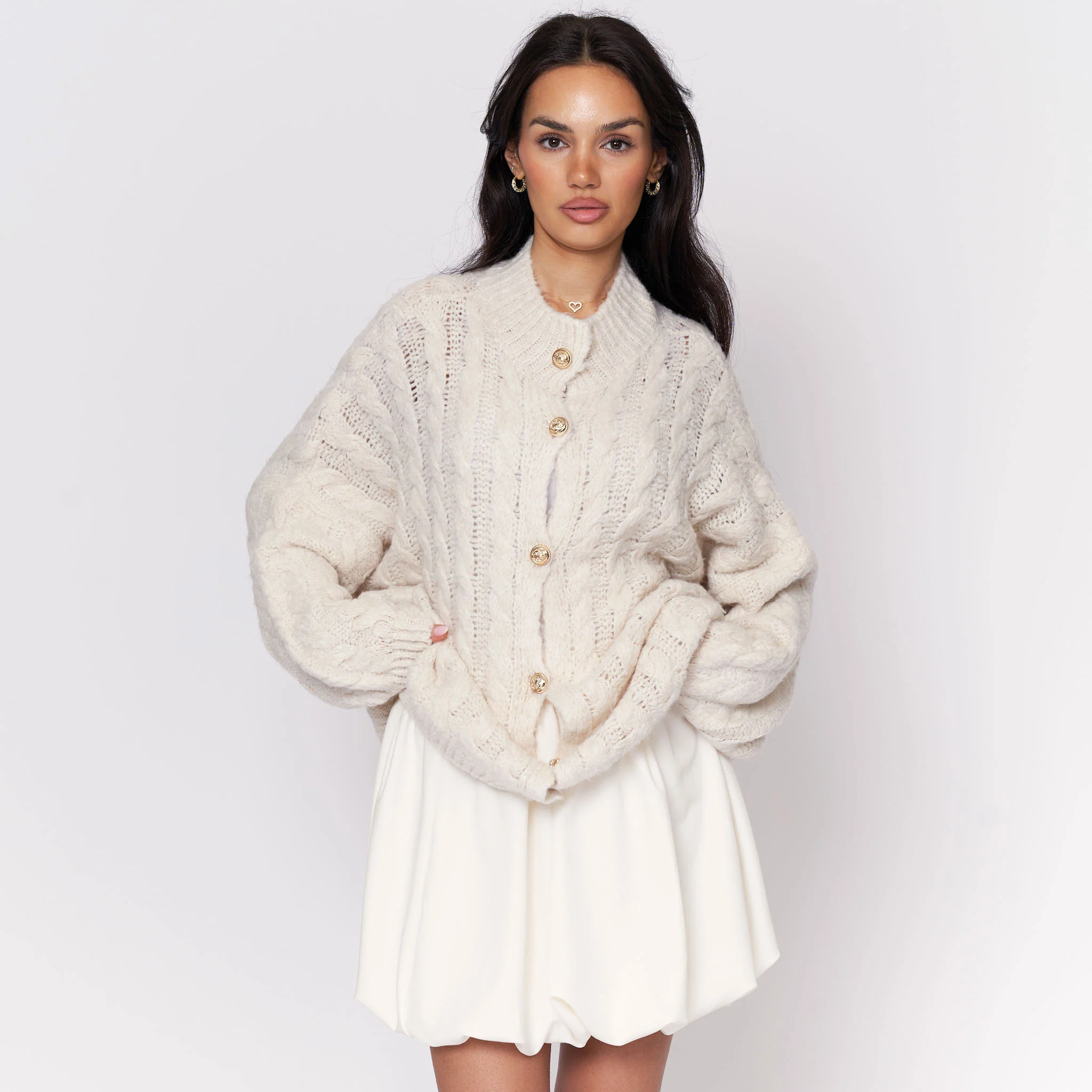 Oversize Zopfmuster Cardigan - Image 10