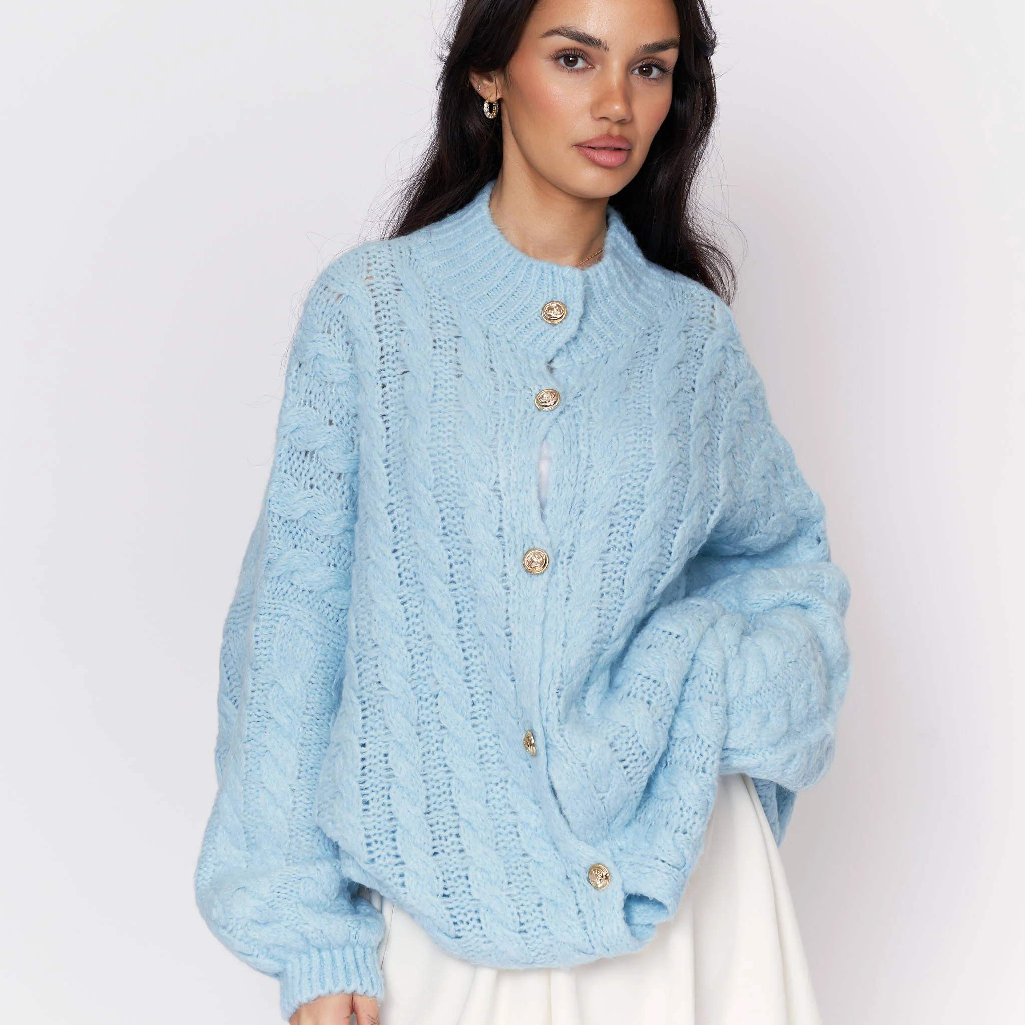 Oversize Zopfmuster Cardigan - Image 11