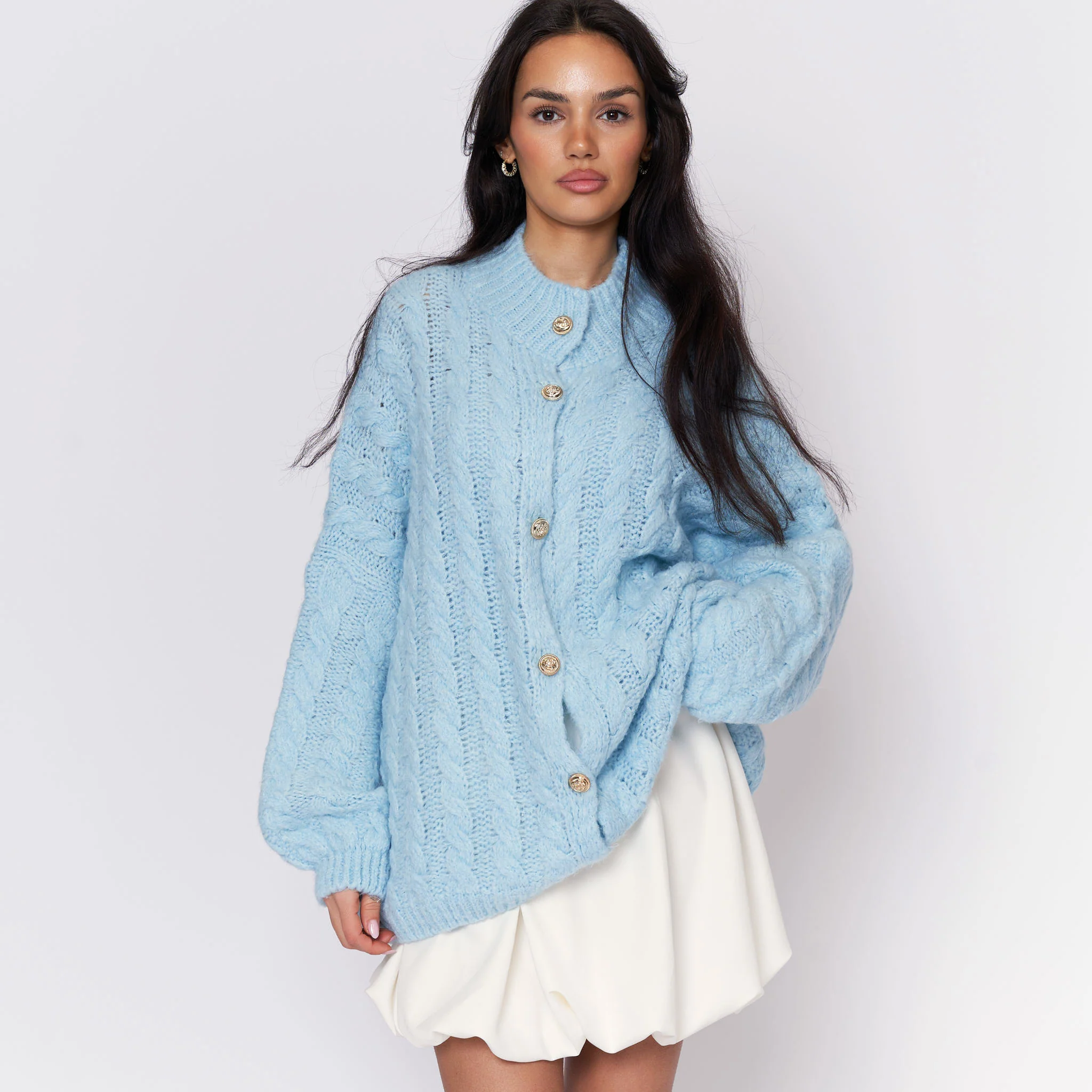 Oversize Zopfmuster Cardigan - Image 12