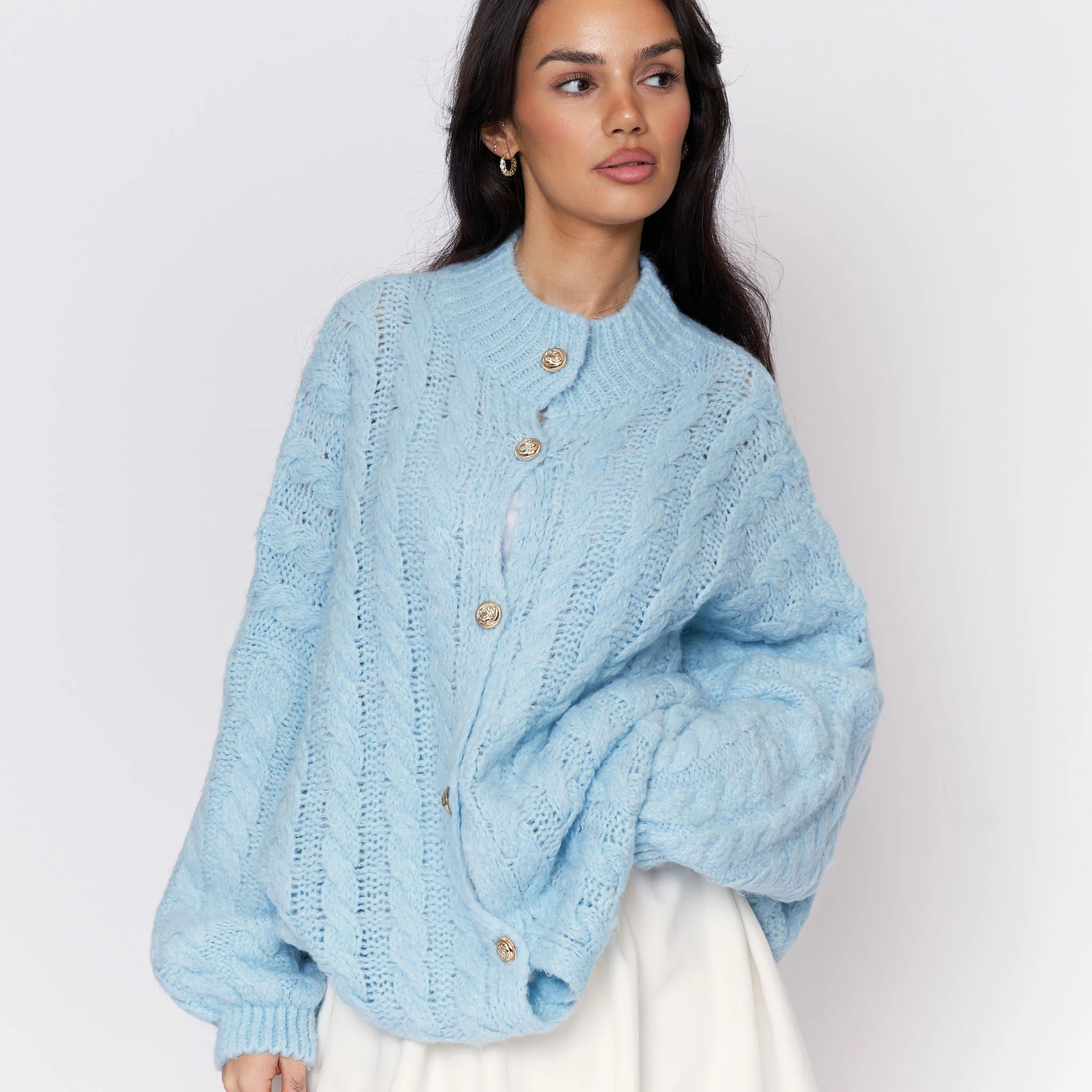 Oversize Zopfmuster Cardigan - Image 14