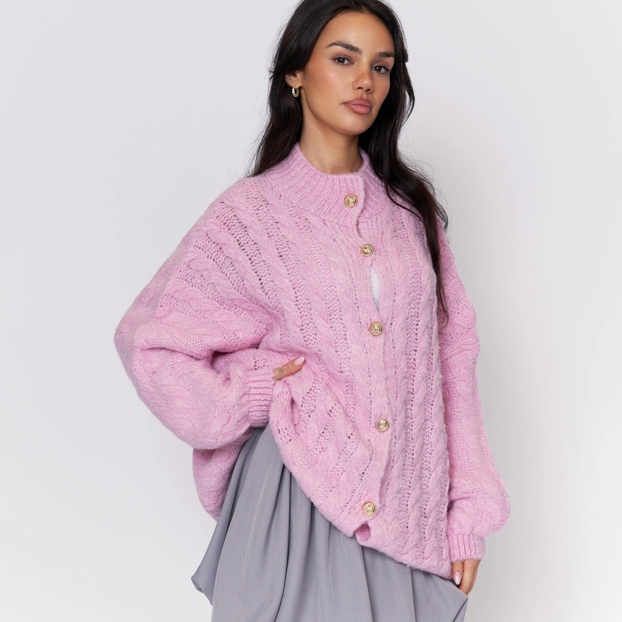 Oversize Zopfmuster Cardigan - Image 15