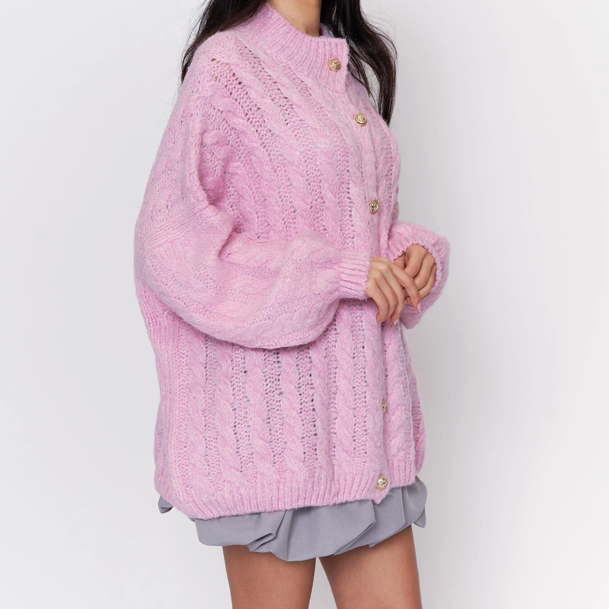 Oversize Zopfmuster Cardigan - Image 16