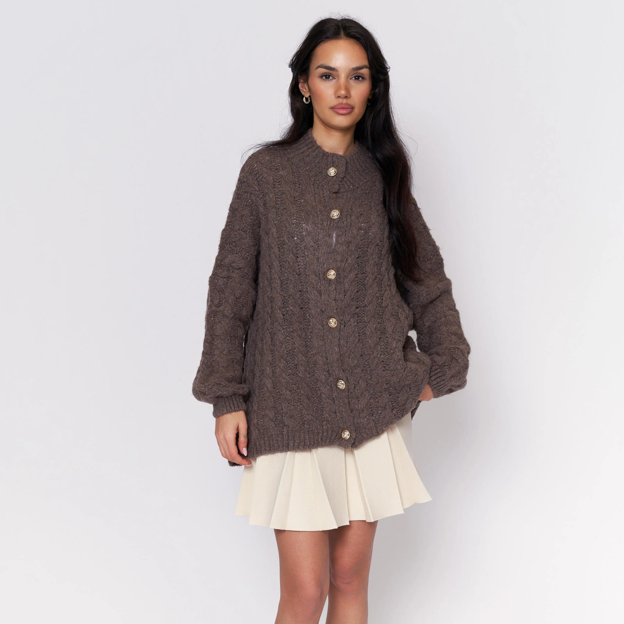 Oversize Zopfmuster Cardigan - Image 18