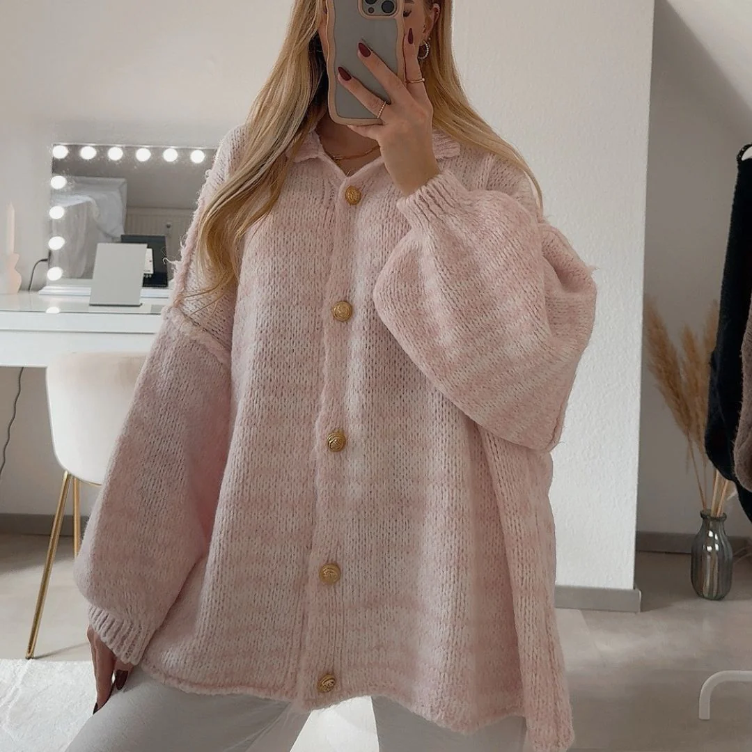 Oversized Cardigan CozyGlam "BiColor" - Image 7