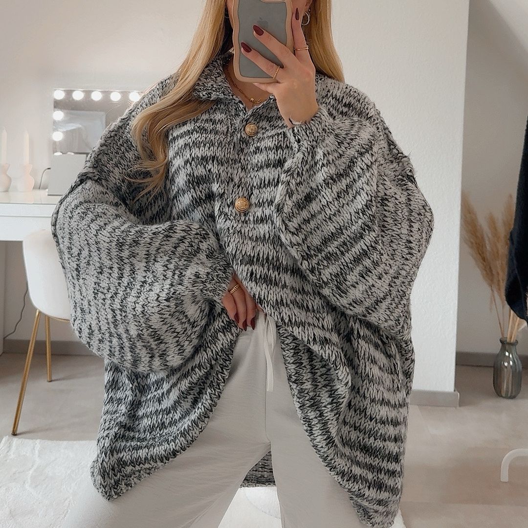 Oversized Cardigan CozyGlam "BiColor" - Image 9