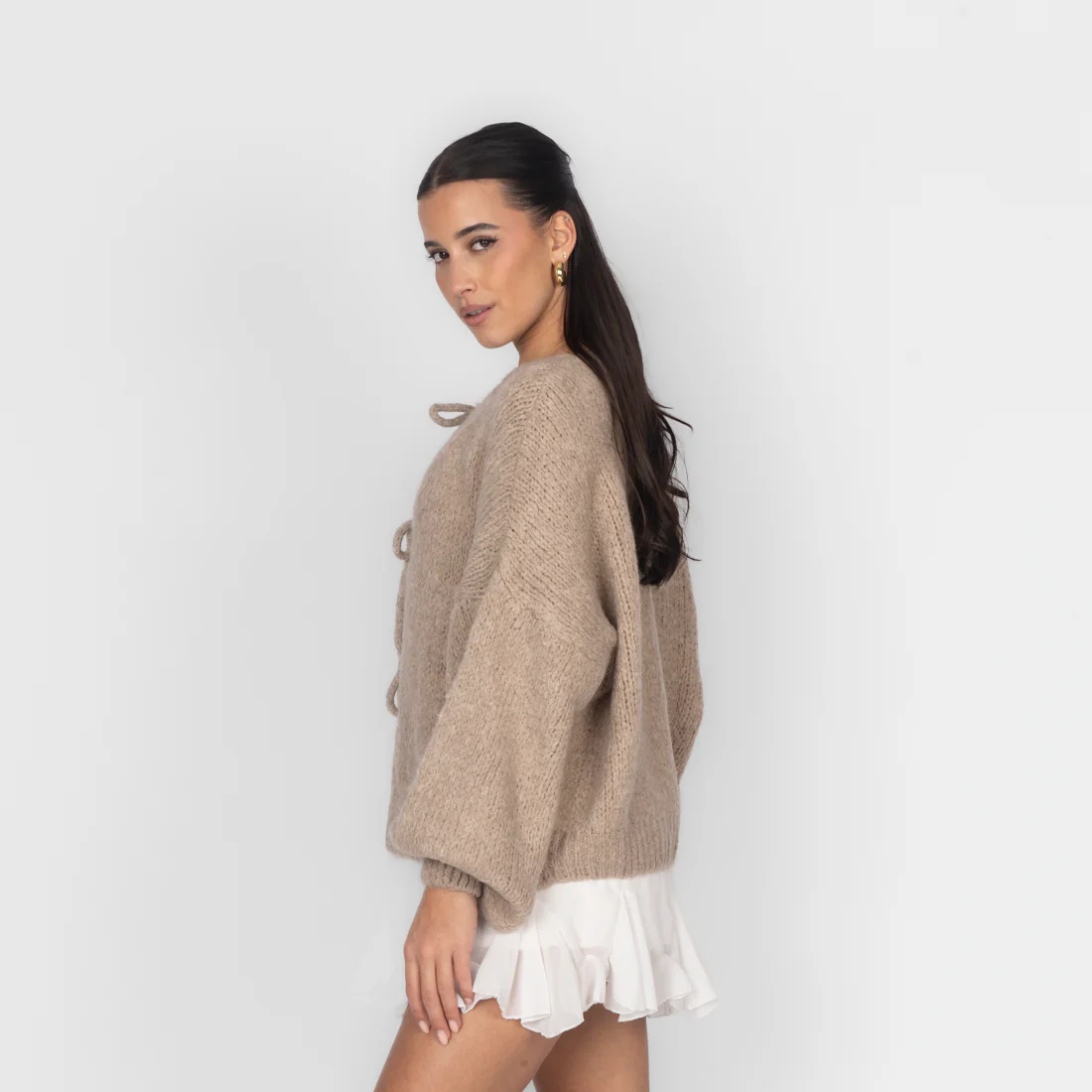 Oversized Cardigan mit Schleifen - Image 16