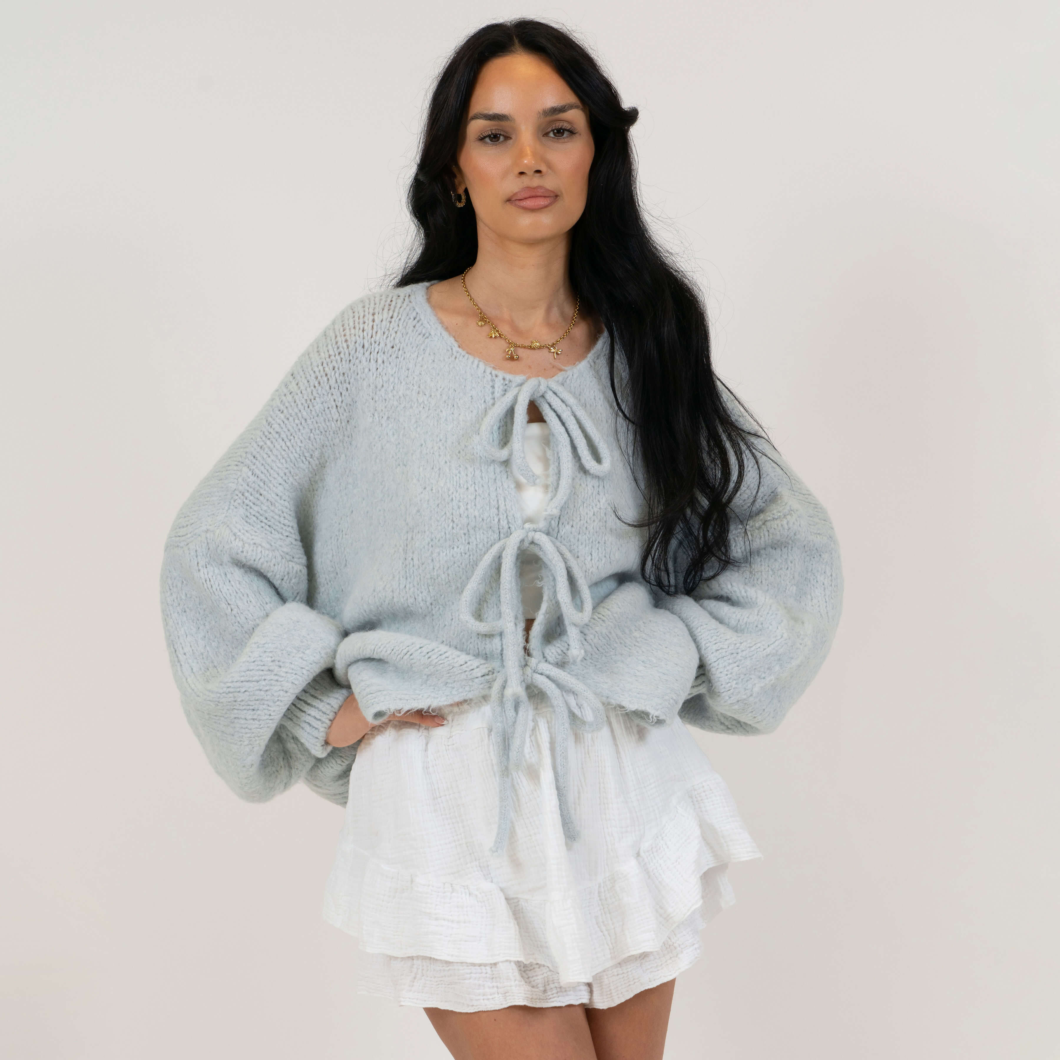 Oversized Cardigan mit Schleifen - Image 27