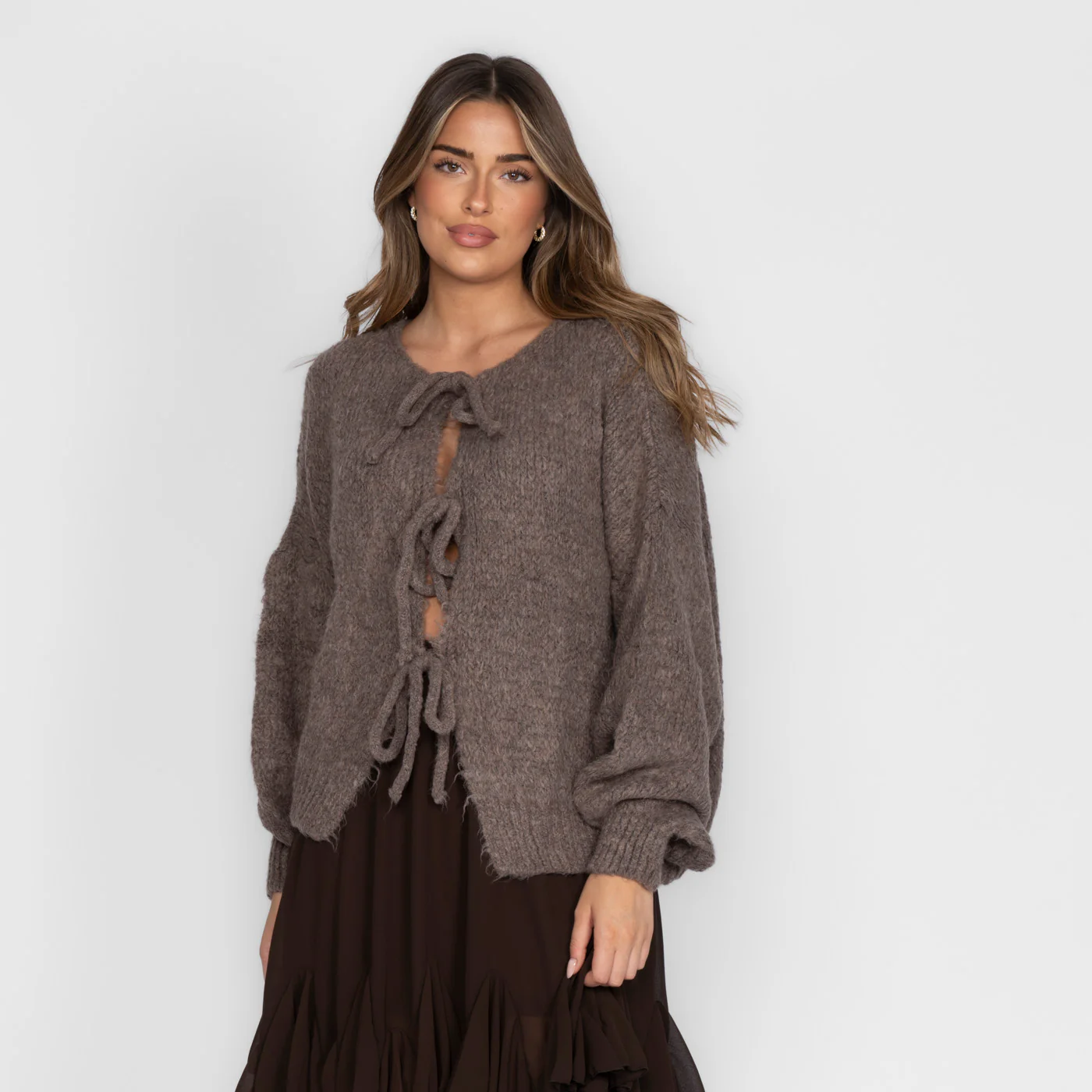 Oversized Cardigan mit Schleifen - Image 3
