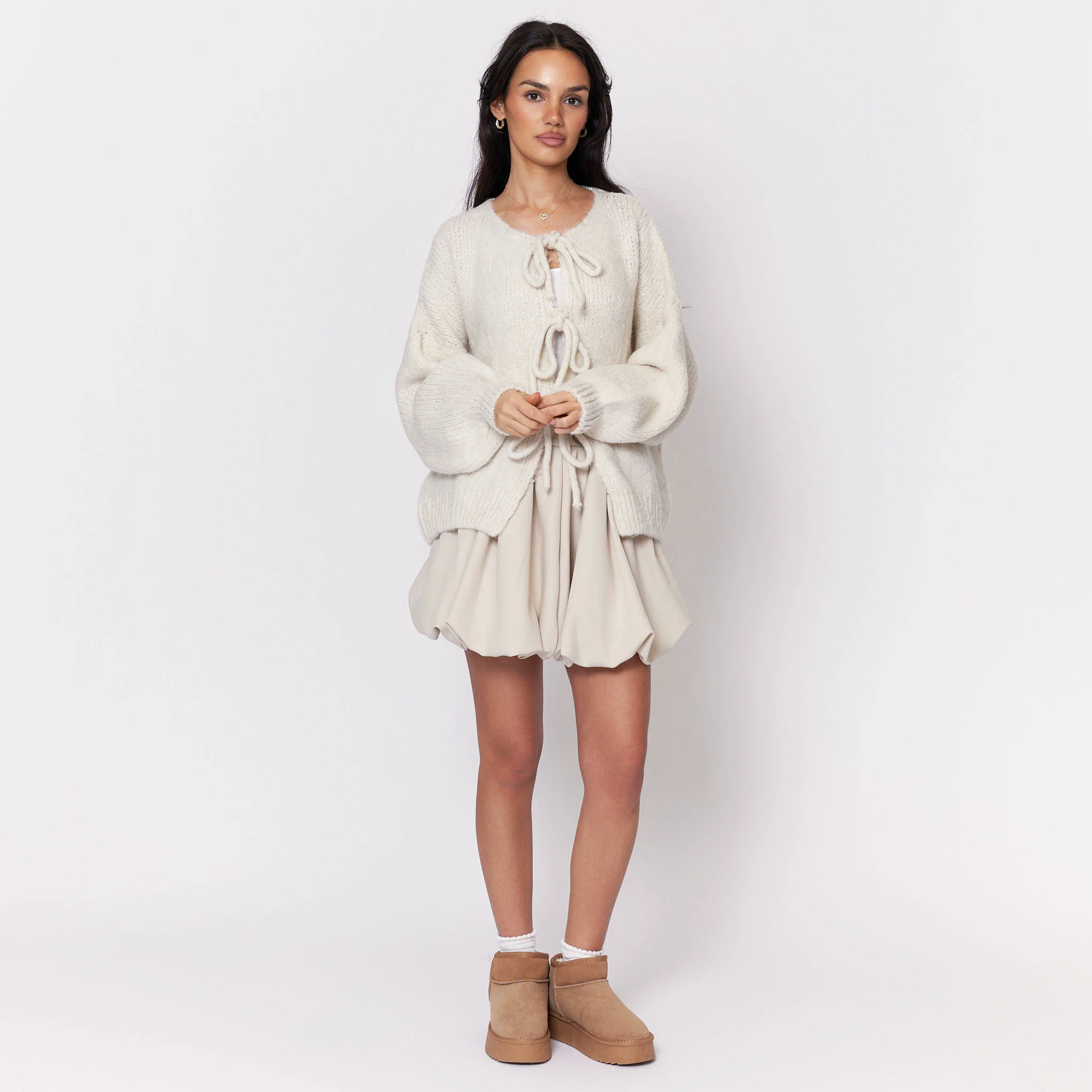 Oversized Cardigan mit Schleifen - Image 30