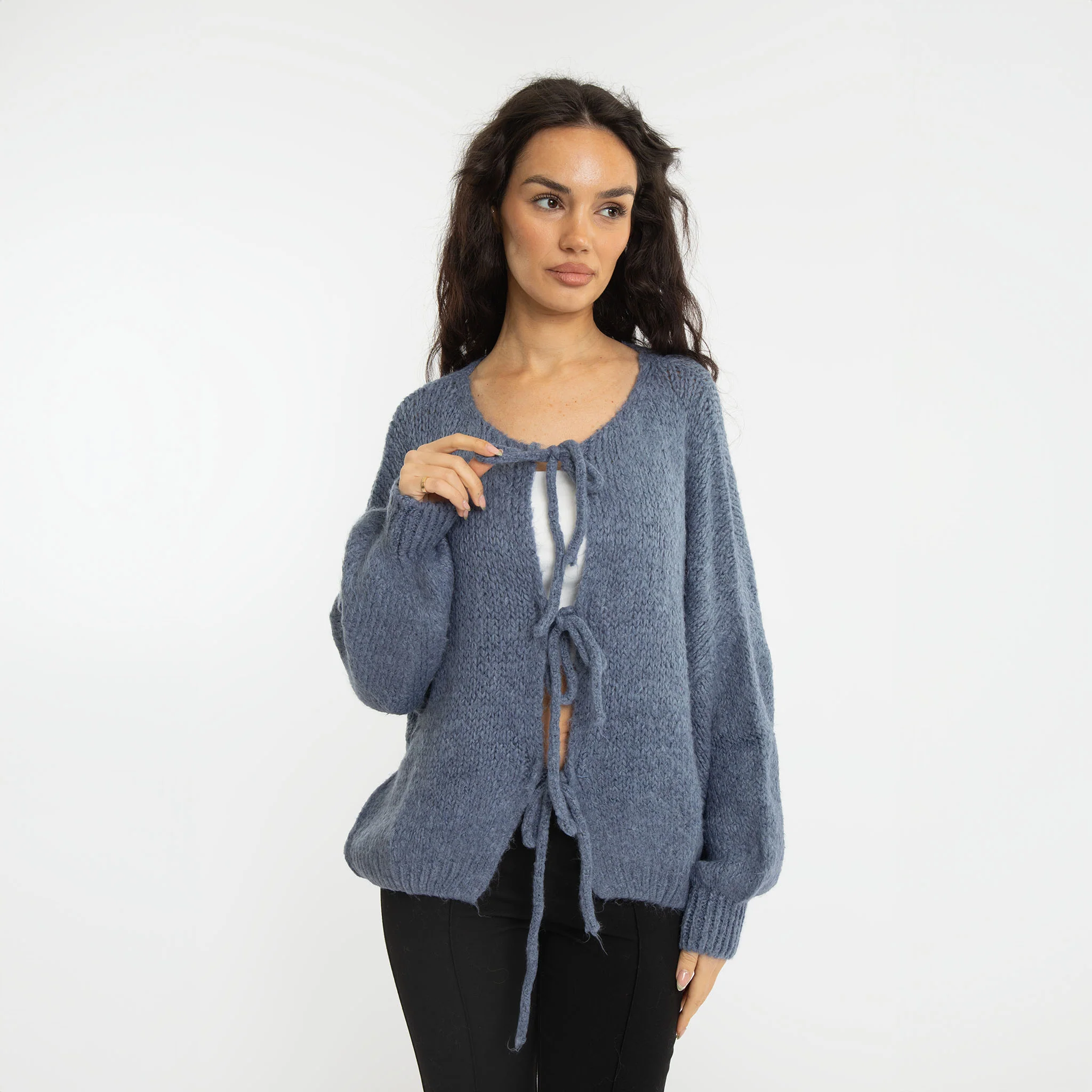 Oversized Cardigan mit Schleifen - Image 37