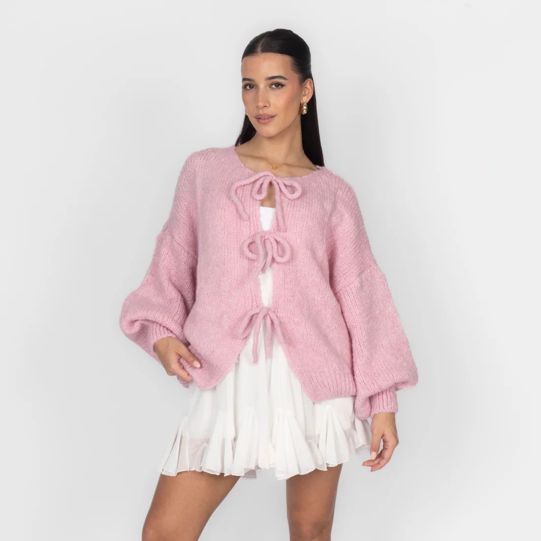 Oversized Cardigan mit Schleifen - Image 4
