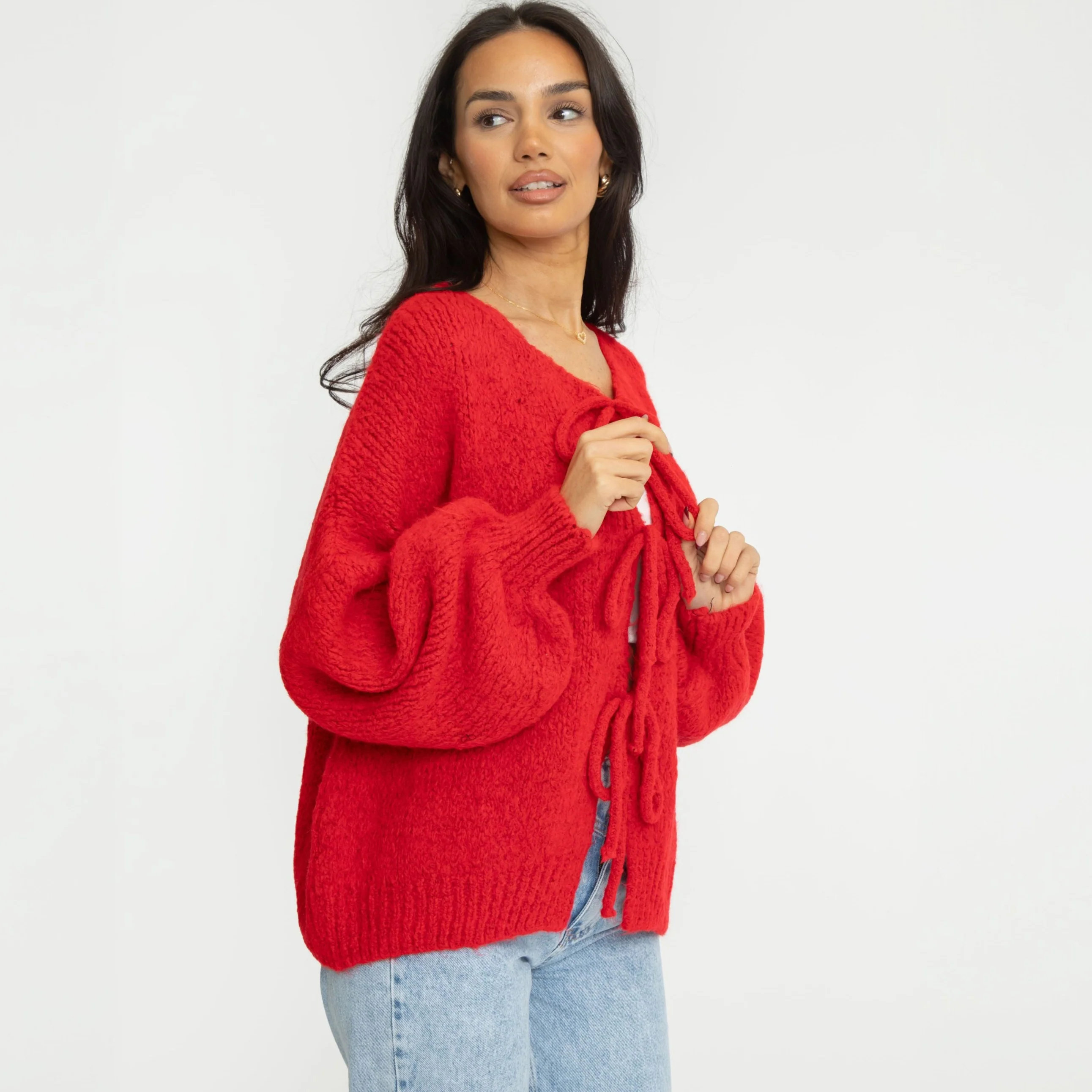 Oversized Cardigan mit Schleifen - Image 42