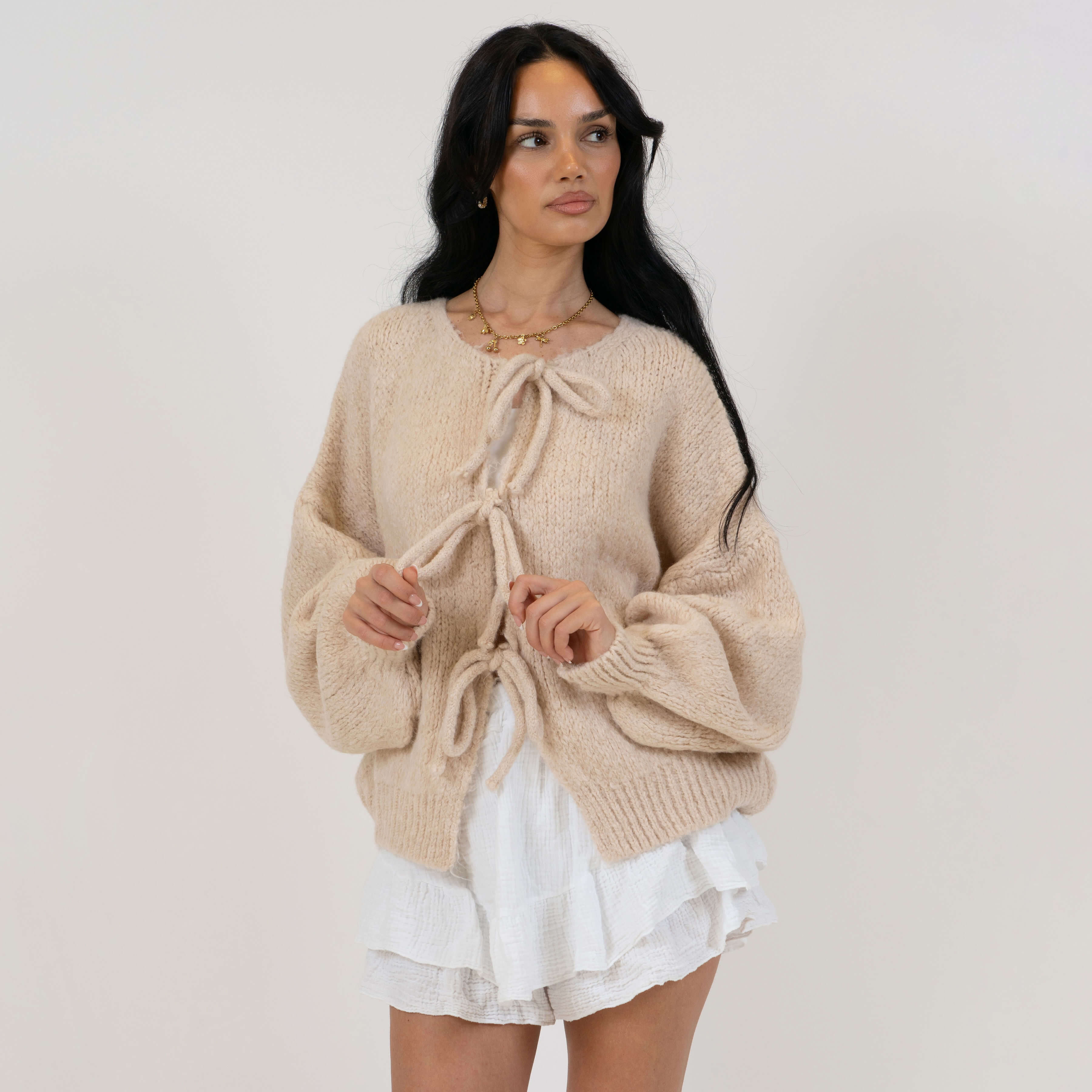 Oversized Cardigan mit Schleifen - Image 44