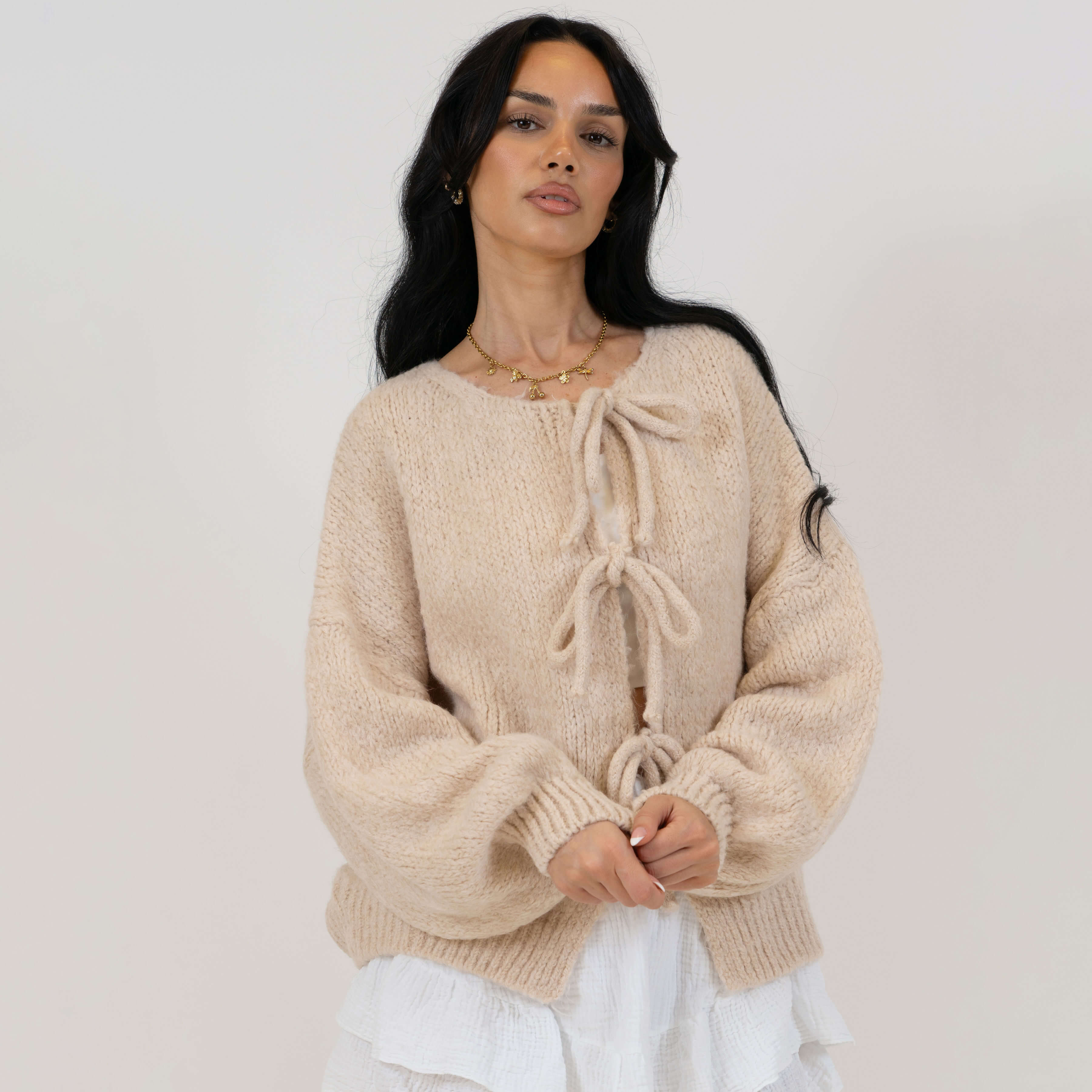 Oversized Cardigan mit Schleifen - Image 45