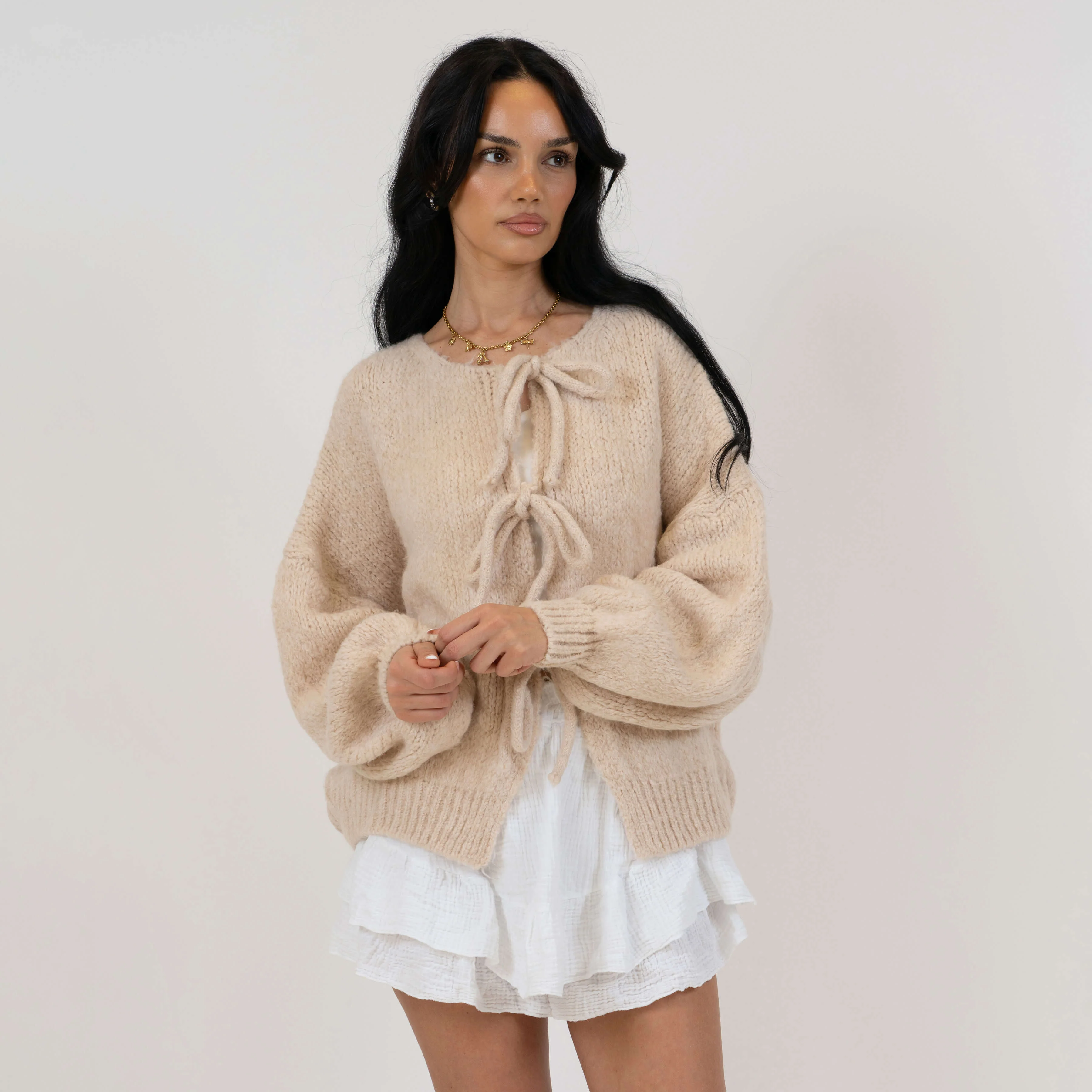 Oversized Cardigan mit Schleifen - Image 46