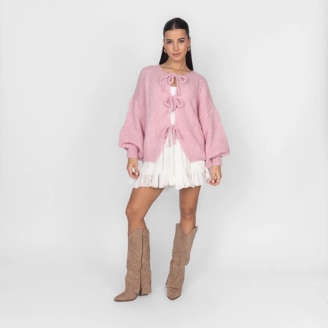 Oversized Cardigan mit Schleifen - Image 5