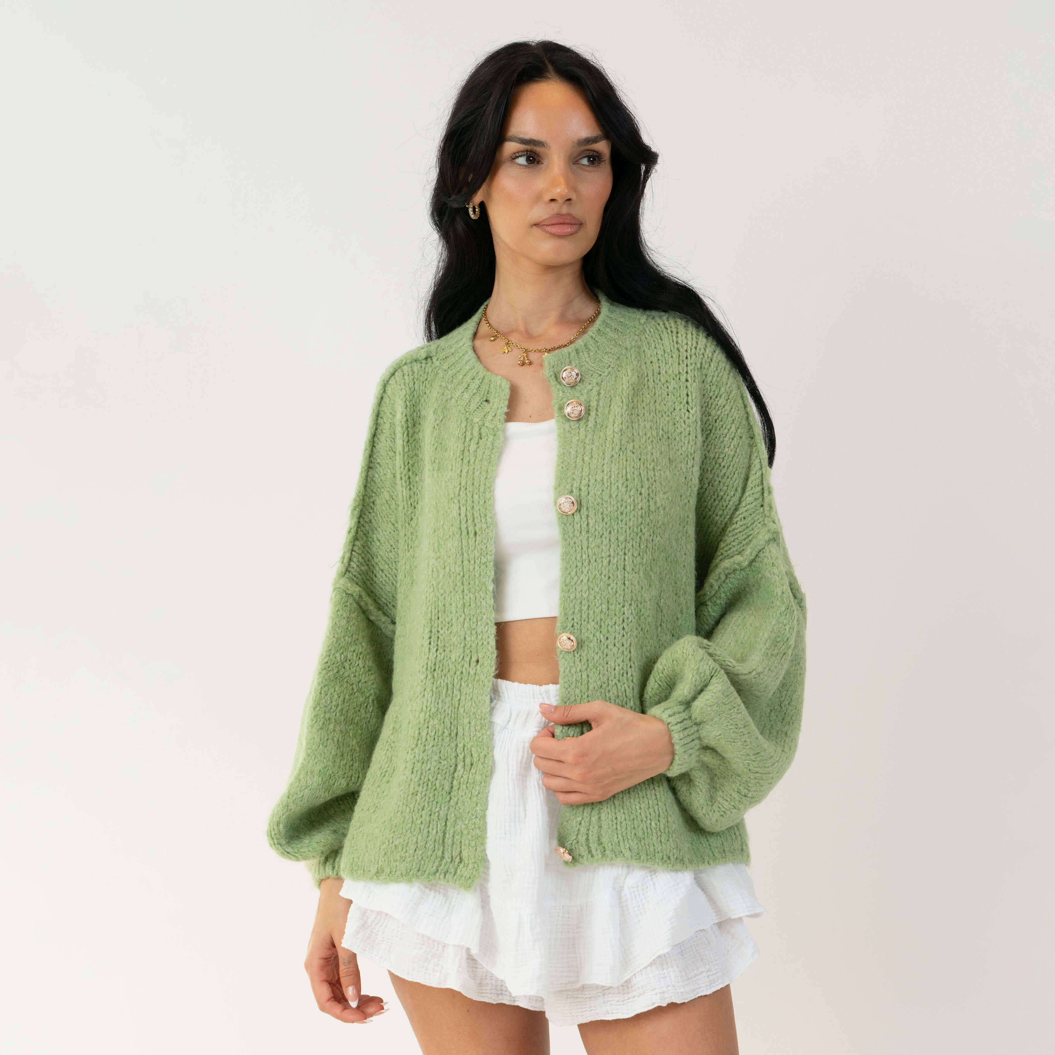 Oversized Cardigan Short "CozyGlam" - Image 31