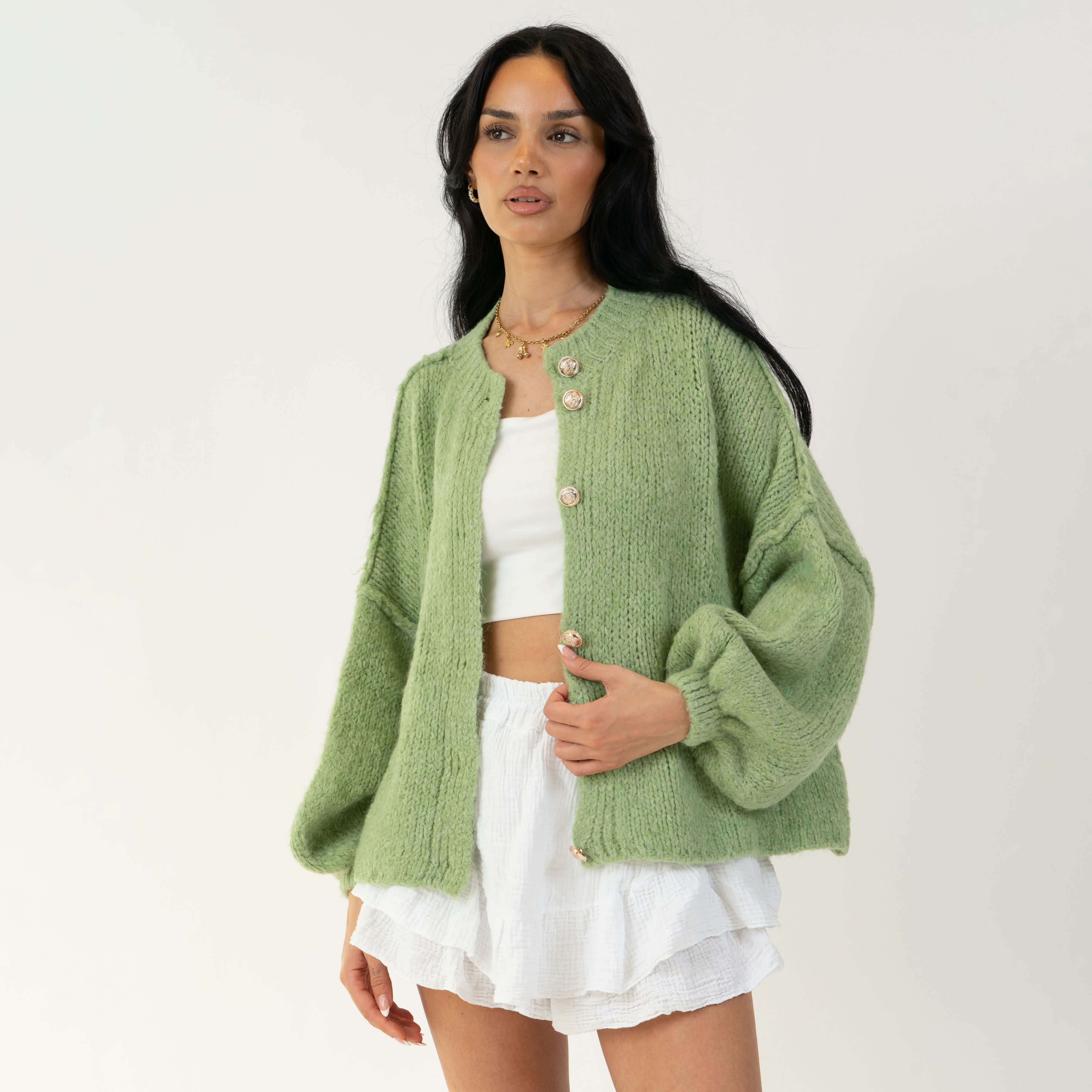 Oversized Cardigan Short "CozyGlam" - Image 37