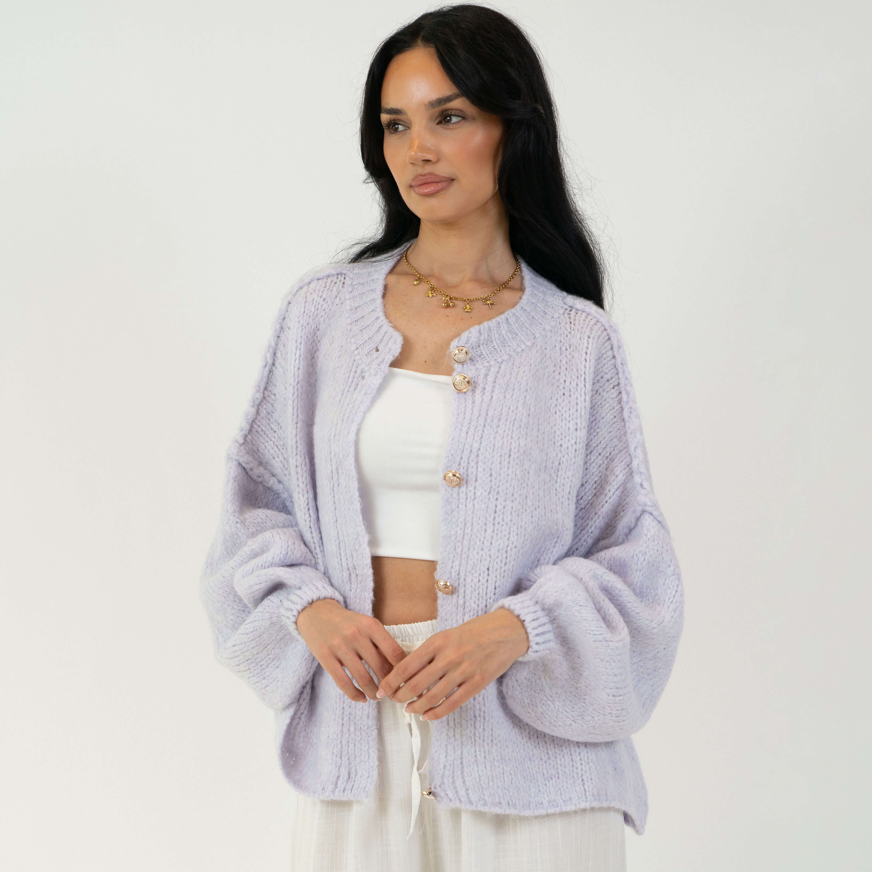 Oversized Cardigan Short "CozyGlam" - Image 38