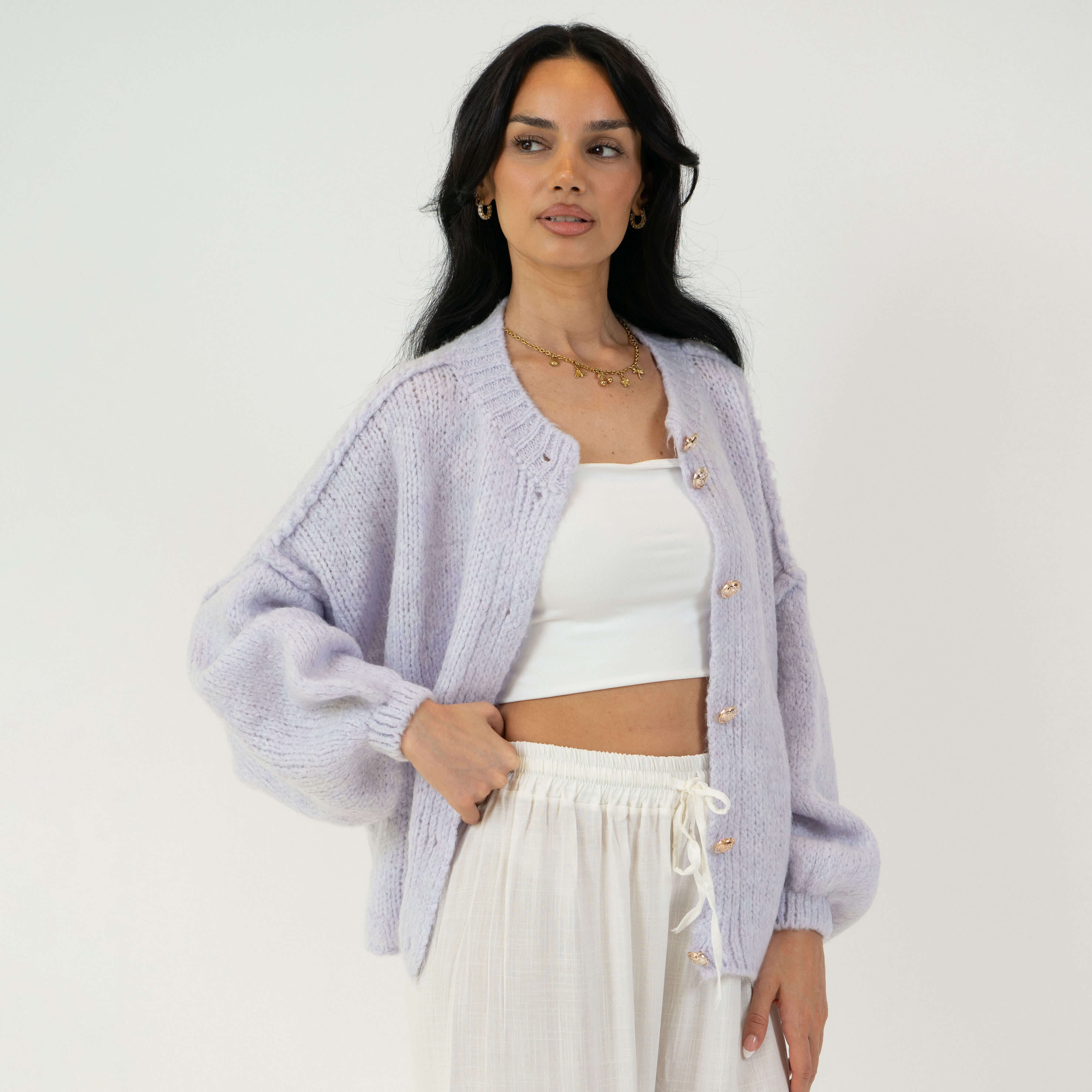 Oversized Cardigan Short "CozyGlam" - Image 39