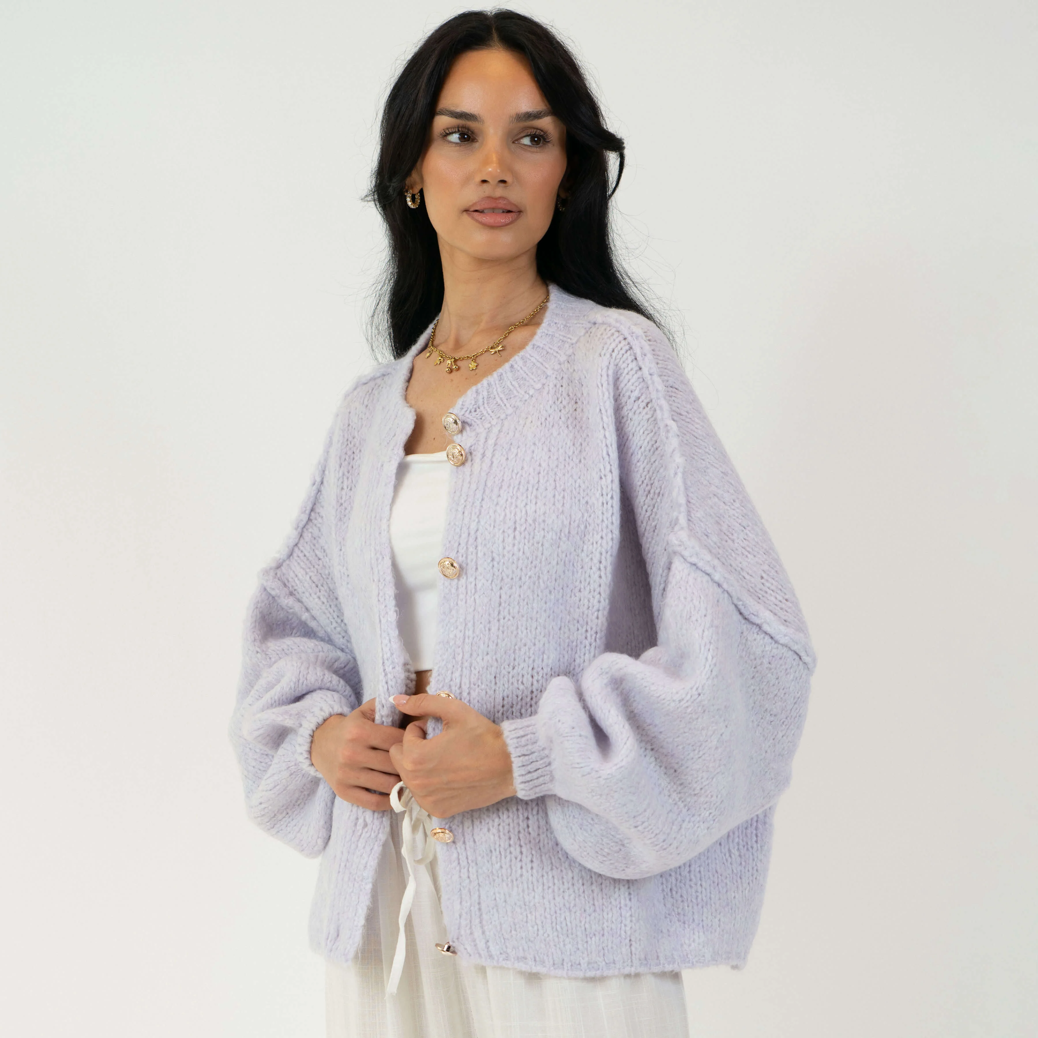 Oversized Cardigan Short "CozyGlam" - Image 40