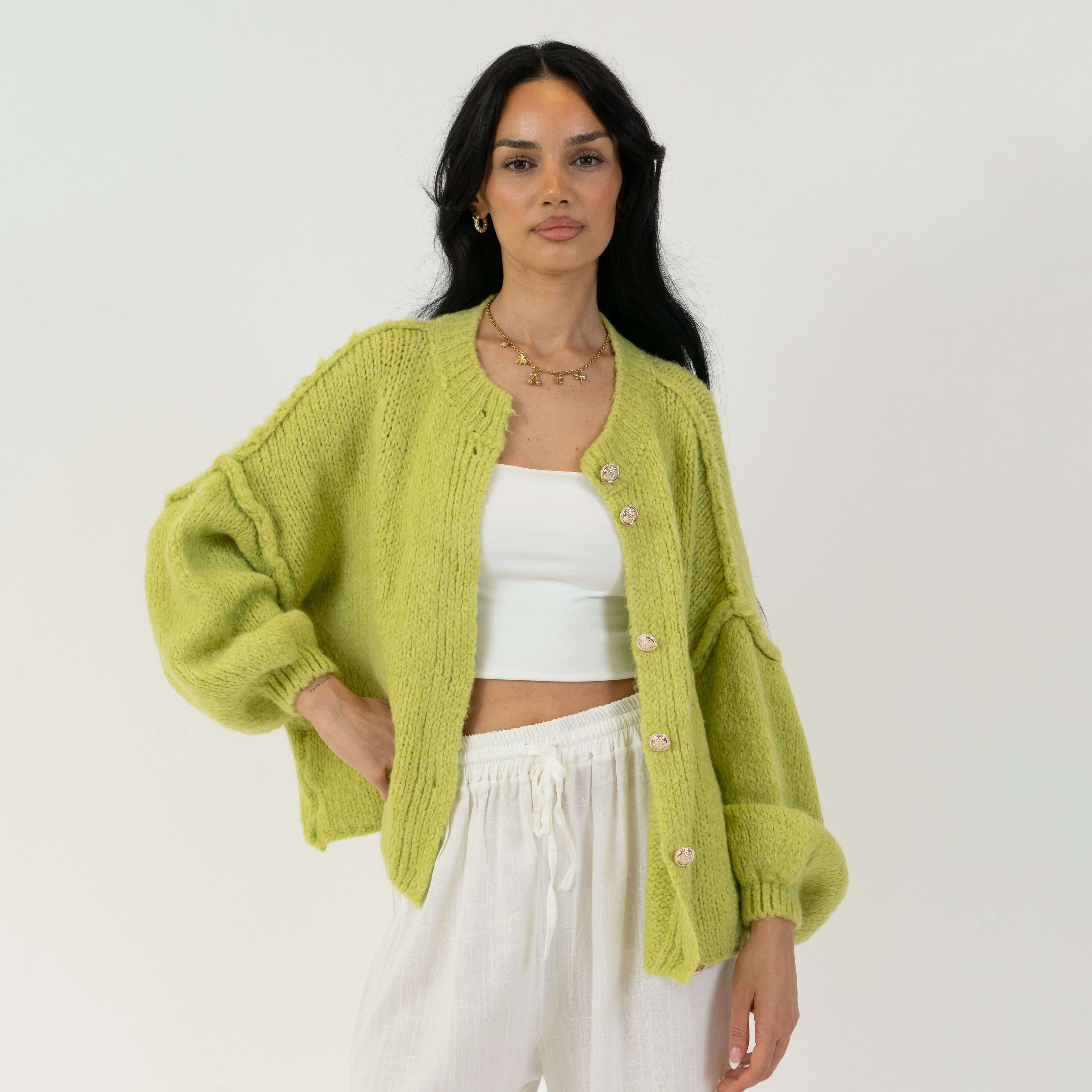 Oversized Cardigan Short "CozyGlam" - Image 43