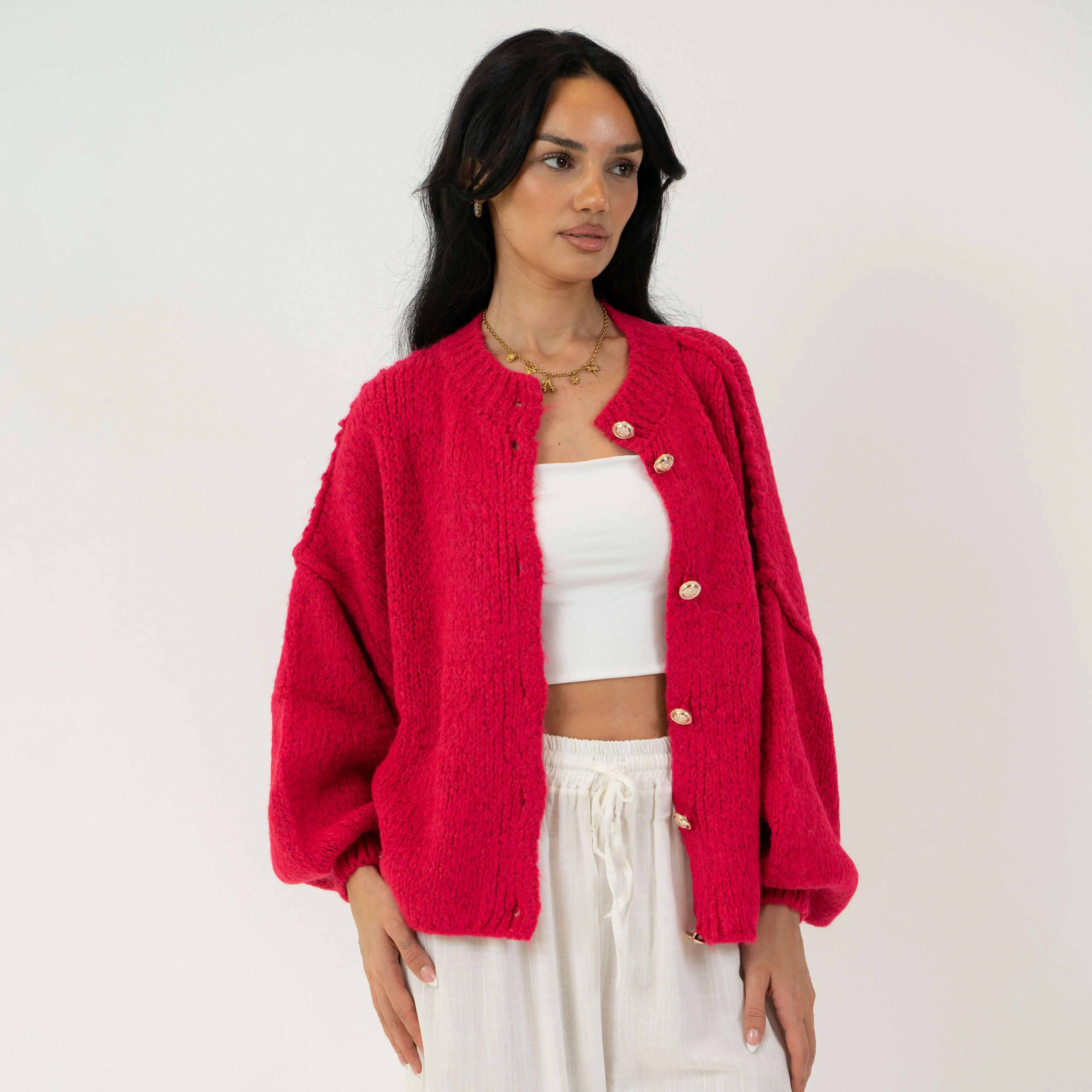 Oversized Cardigan Short "CozyGlam" - Image 47