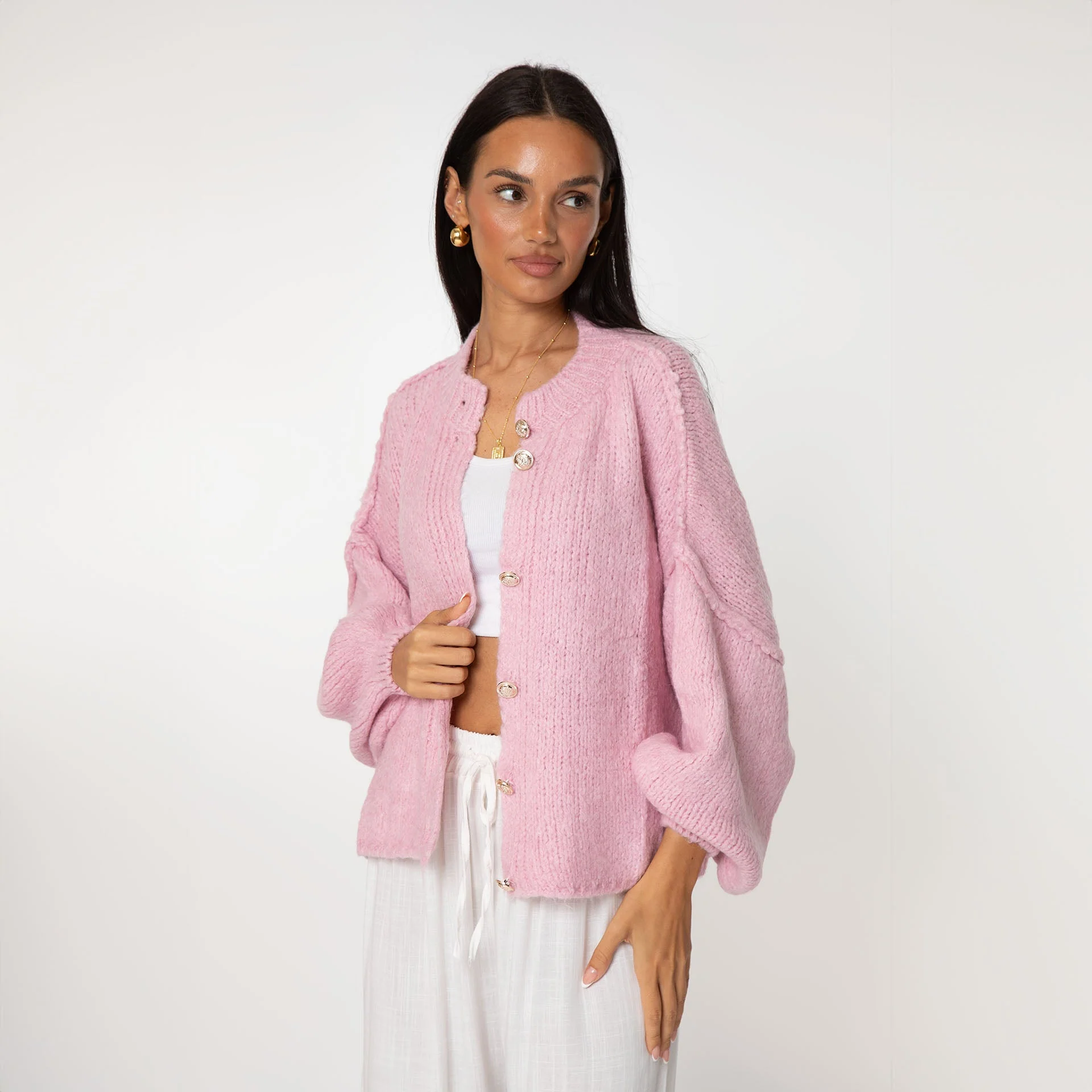 Oversized Cardigan Short "CozyGlam" - Image 5