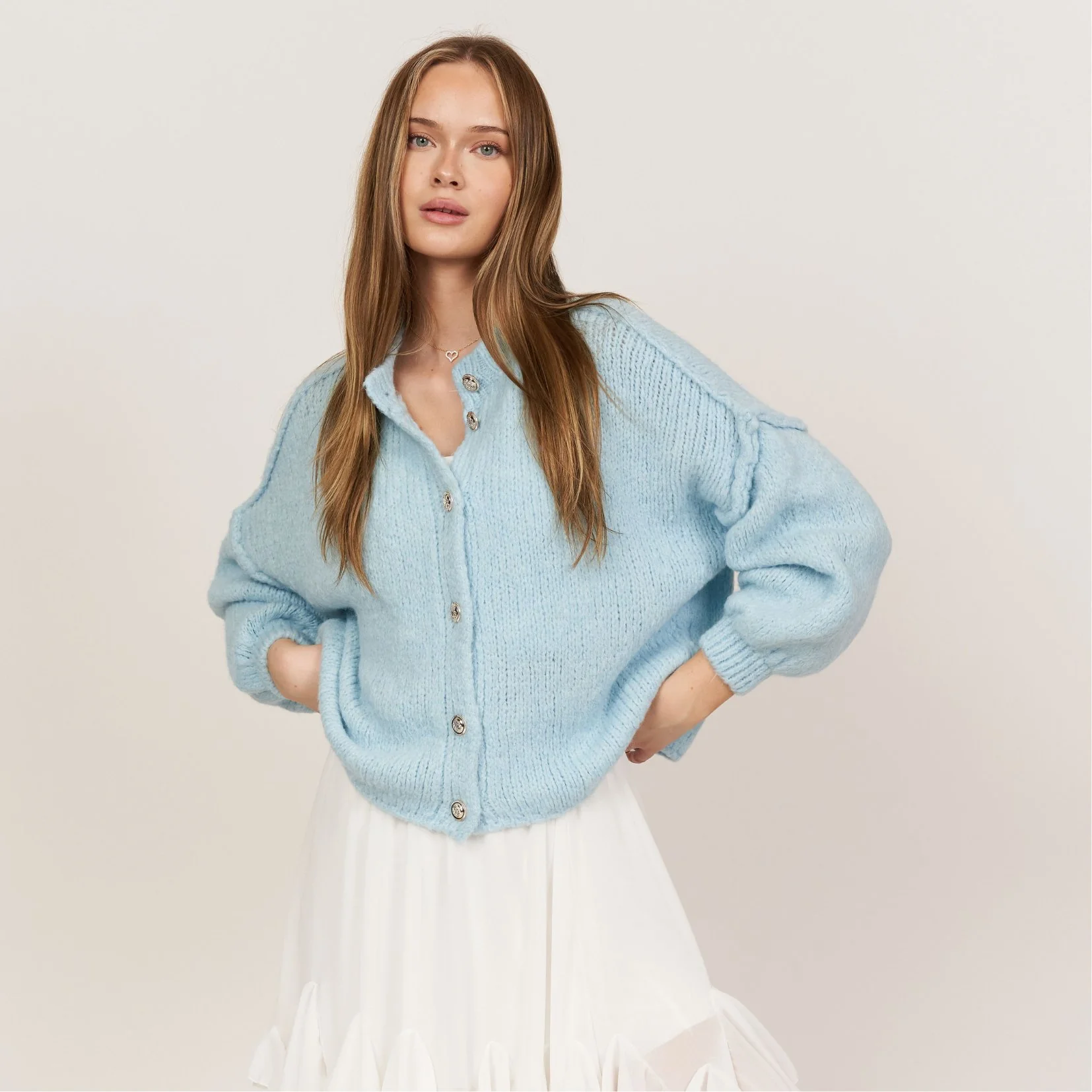 Oversized Cardigan Short "CozyGlam" - Image 67