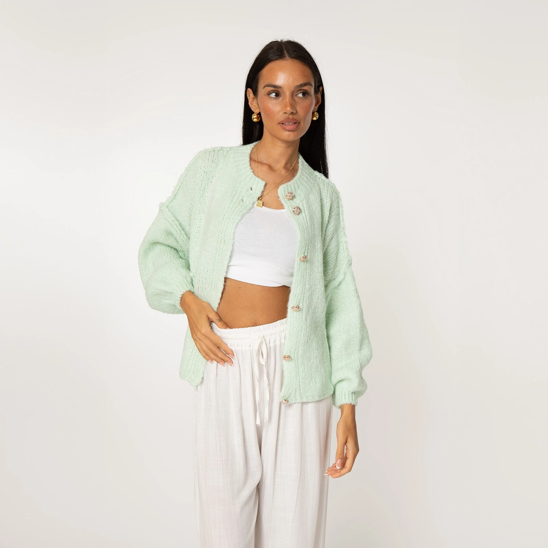 Oversized Cardigan Short "CozyGlam" - Image 72