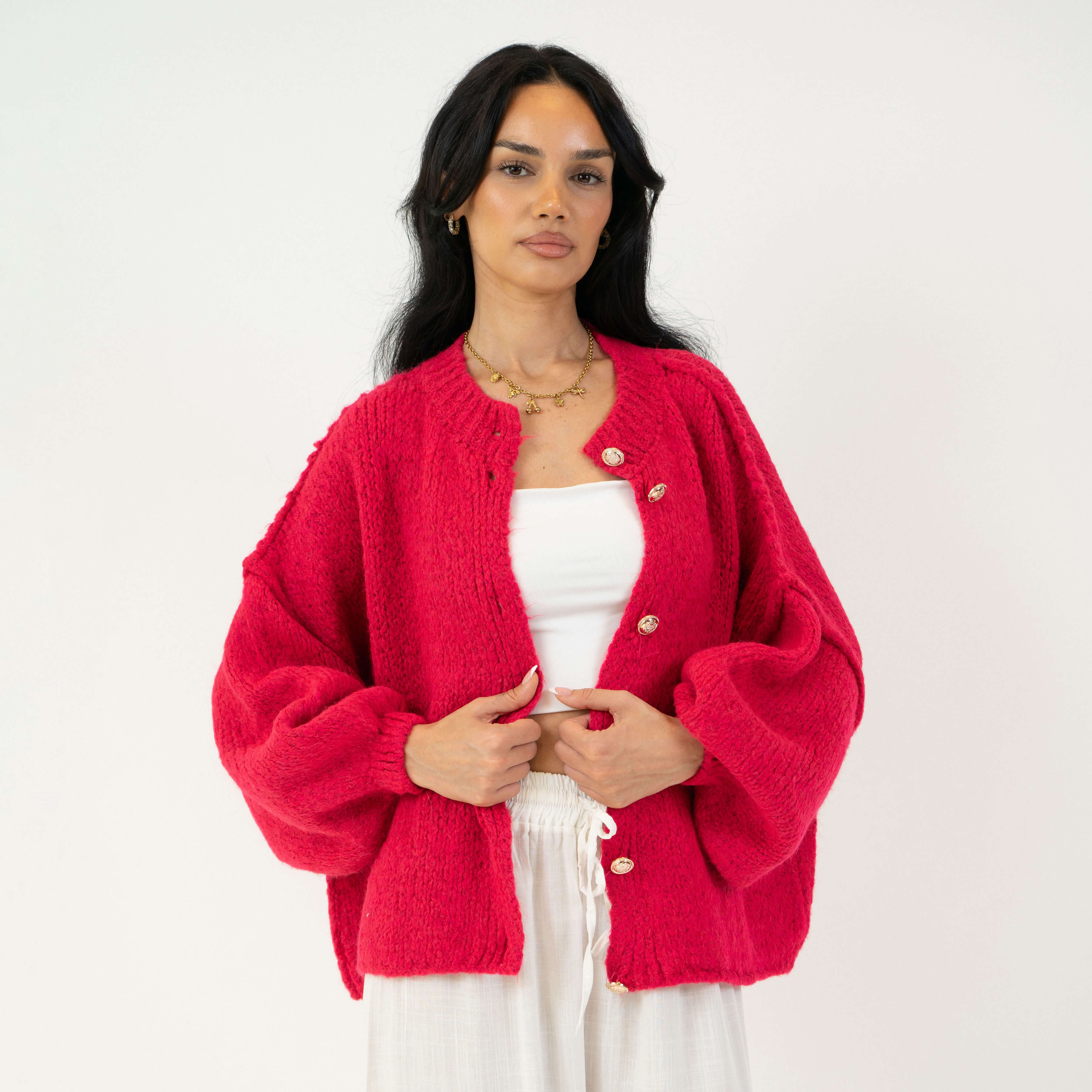 Oversized Cardigan Short "CozyGlam" - Image 75