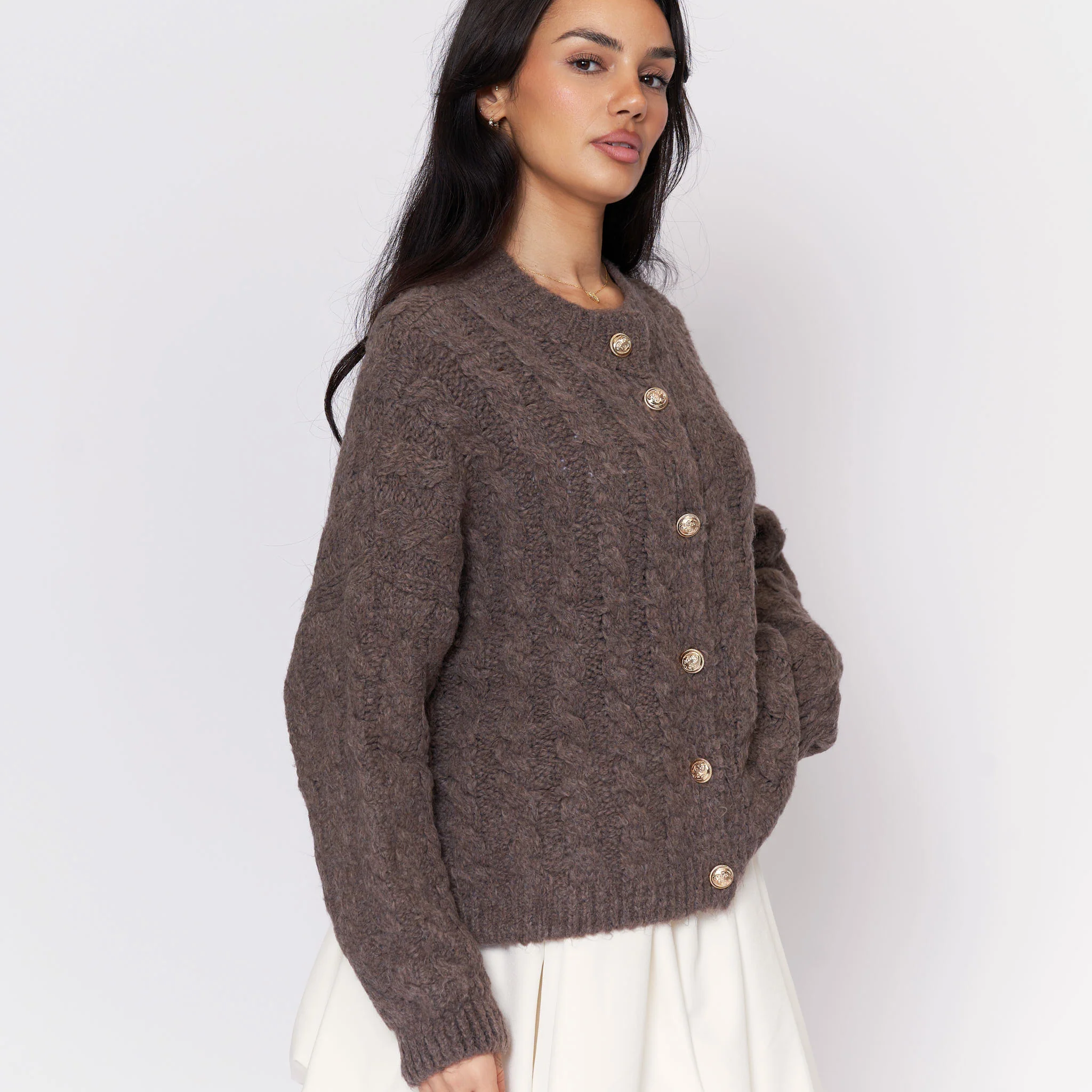 Short Oversize Zopfmuster Cardigan - Image 16