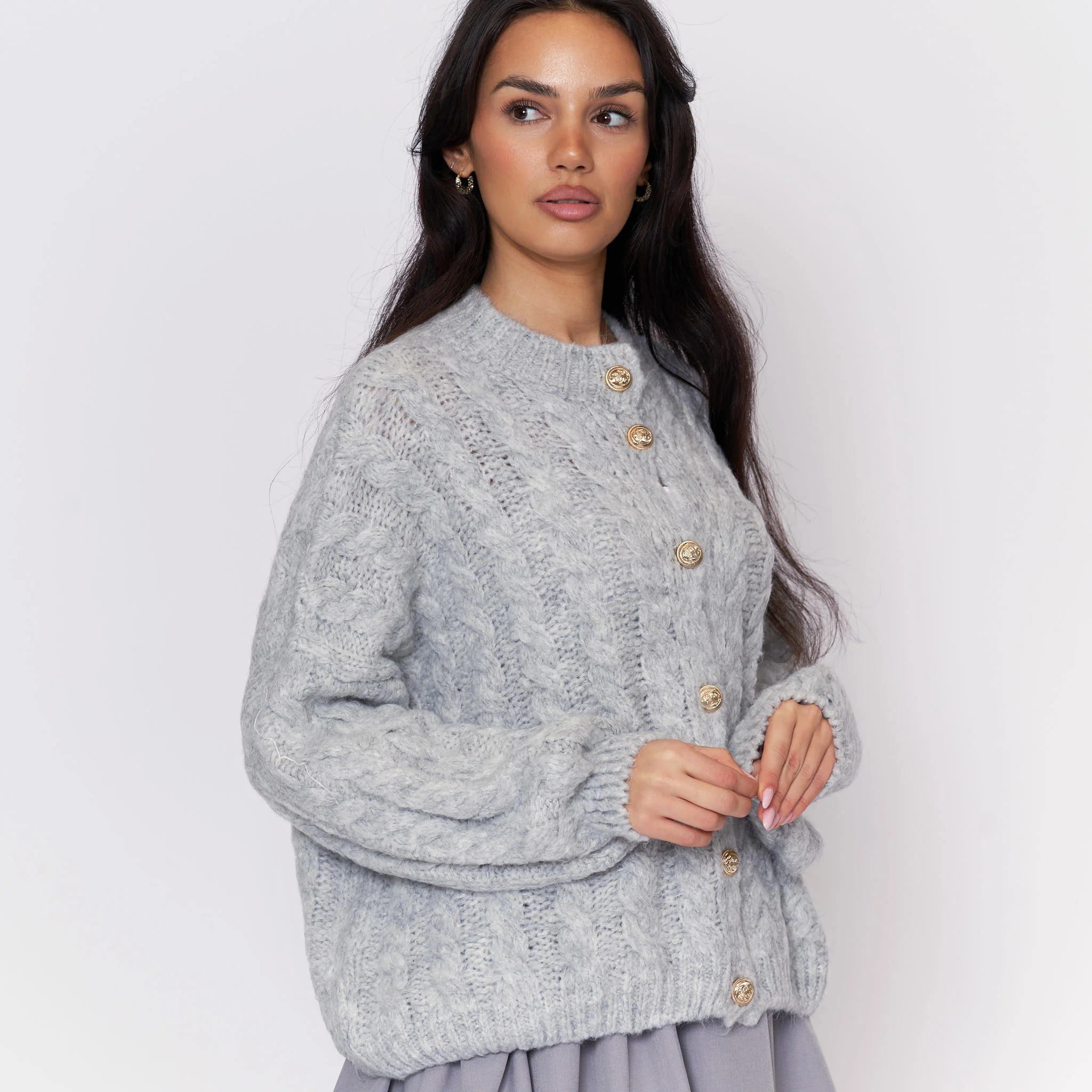 Short Oversize Zopfmuster Cardigan - Image 26