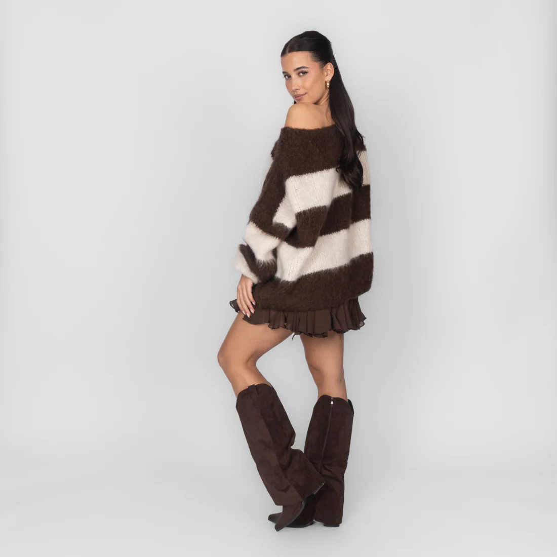 Ultra-Soft Off-Shoulder Stripe Knit - Image 10